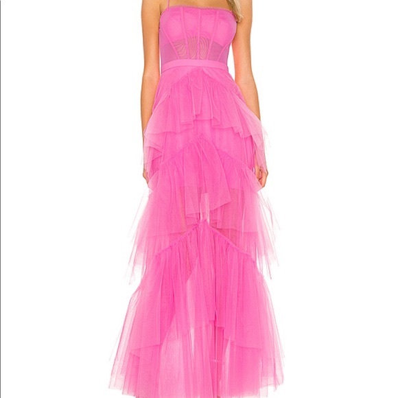 ISO BCBG pink flamingo tulle corset dress - Picture 3 of 3